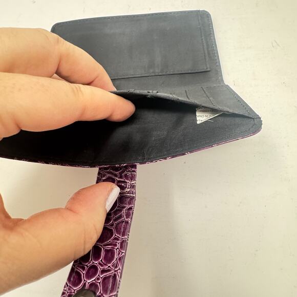 Purple Faux Croc Patent Leather Checkbook Wallet - Picture 8 of 8